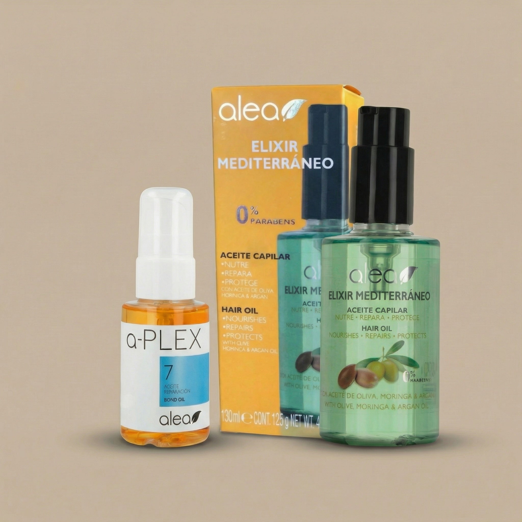 Kit Blindaje Plex: Reparación de Enlaces - Plex Bond Oil N°7 (50ml) + Elixir Mediterráneo (125ml)